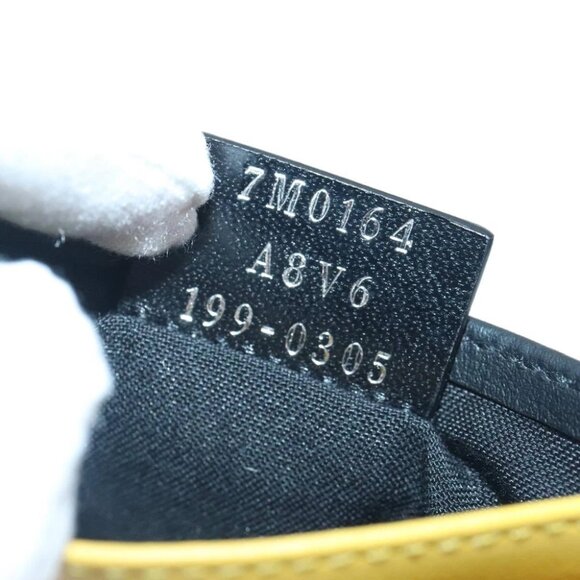 FENDI Card Case Leather Yellow Auth ac3270V - Picture 12 of 14